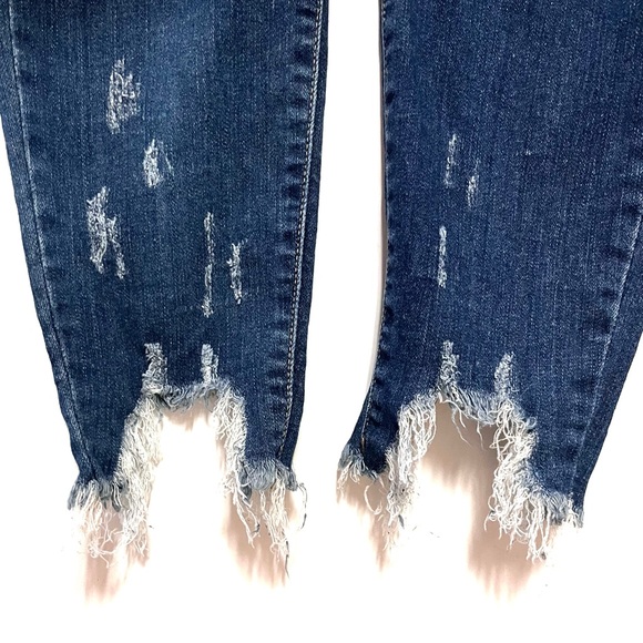 Judy Blue Womens Jeans 11 30 Stretch Chewed Hem Festival Boho Distressed Skinny - Picture 6 of 16